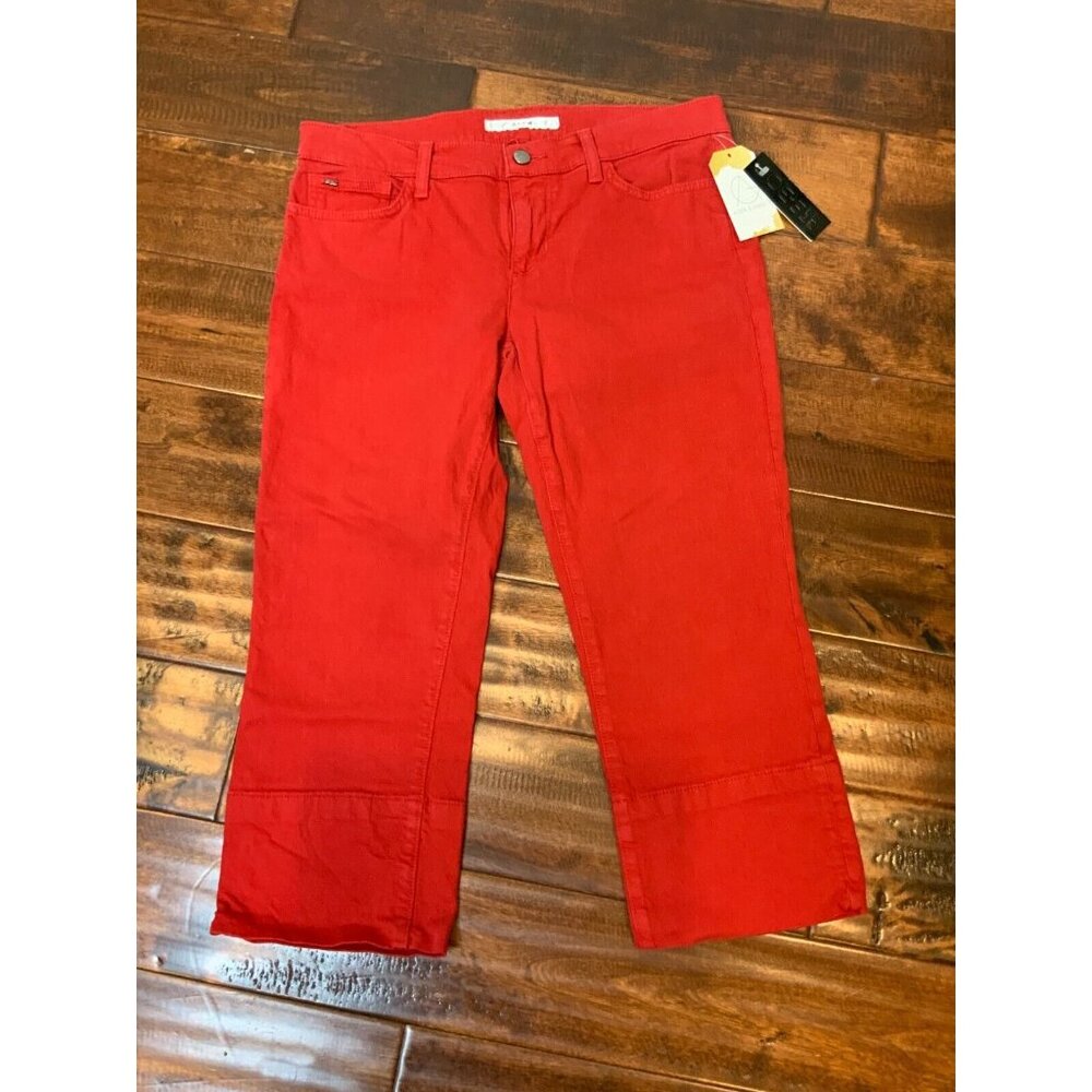Joe's Jeans Red Denim Socialite Kicker Cropped Jeans, Size 30, NWT!